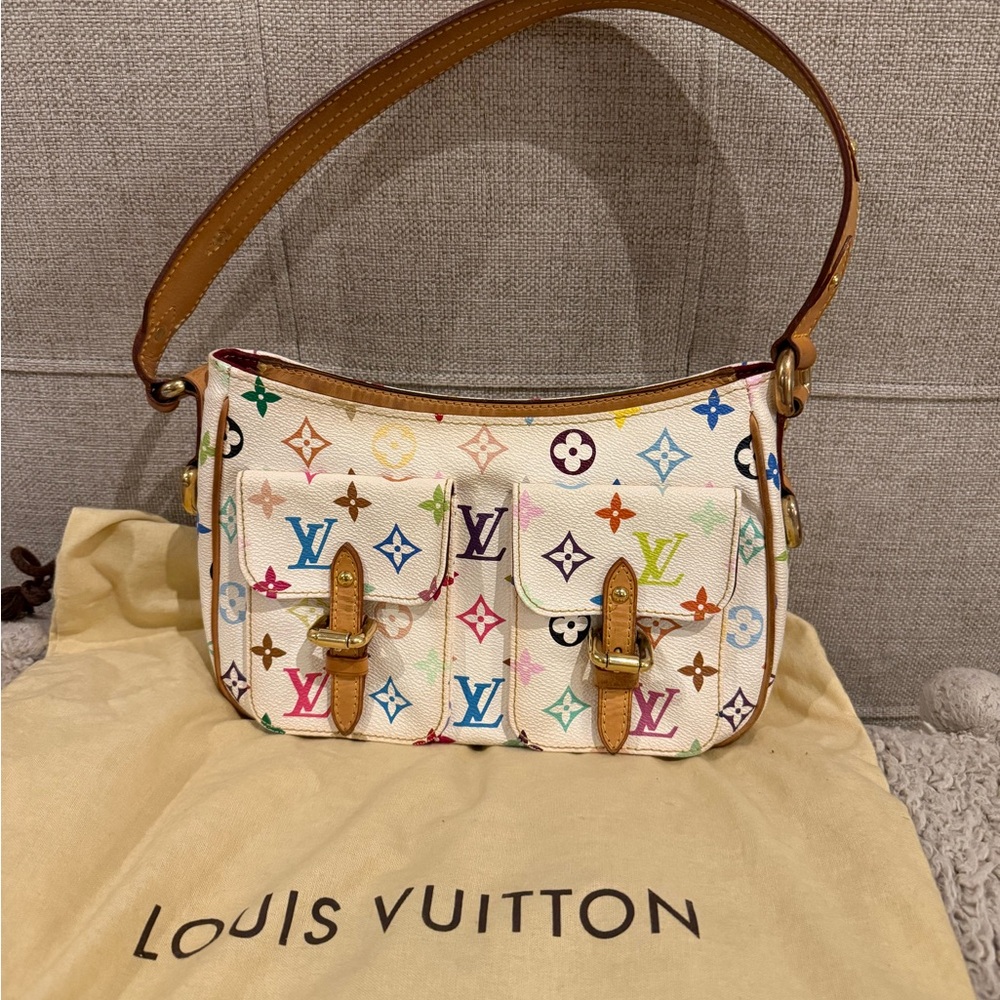 LOUIS VUITTON X TAKASHI MURAKAMI Multicolor Monogram LODGE PM Shoulder Bag